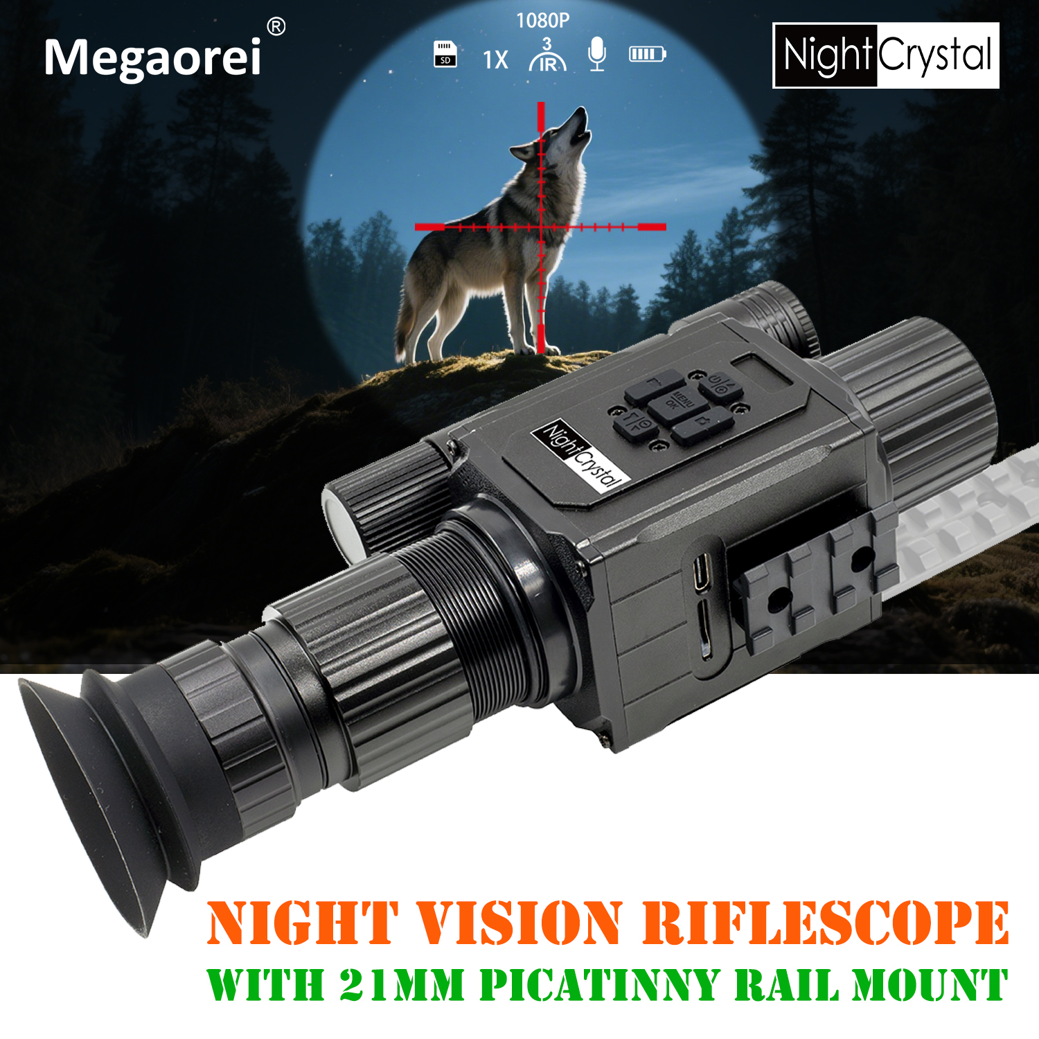 Monocular Night Vision - Megaorei NK008 Plus NightCrystal M6A Digital