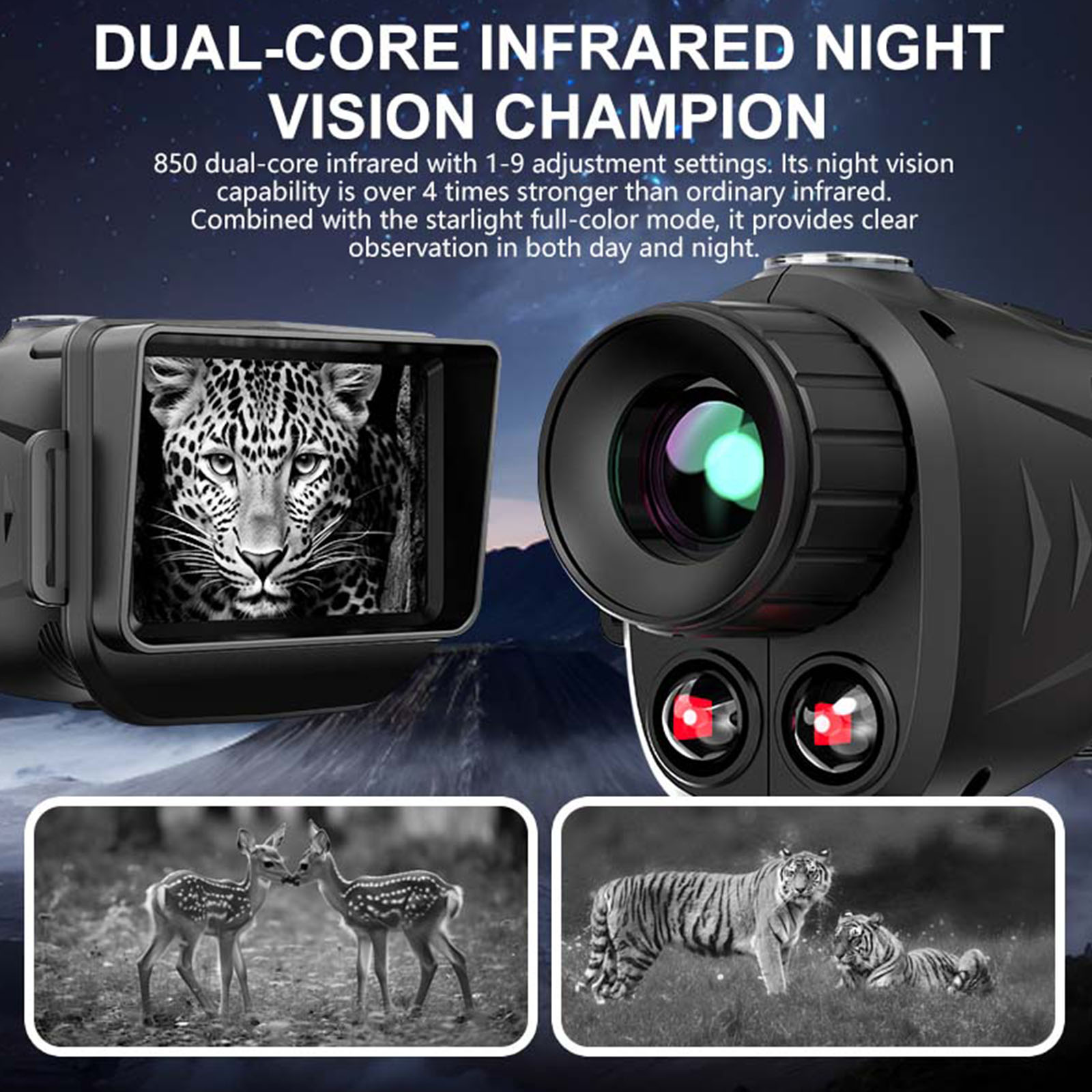 Monocular Night Vision - 4K Infrared Night Visions Device with