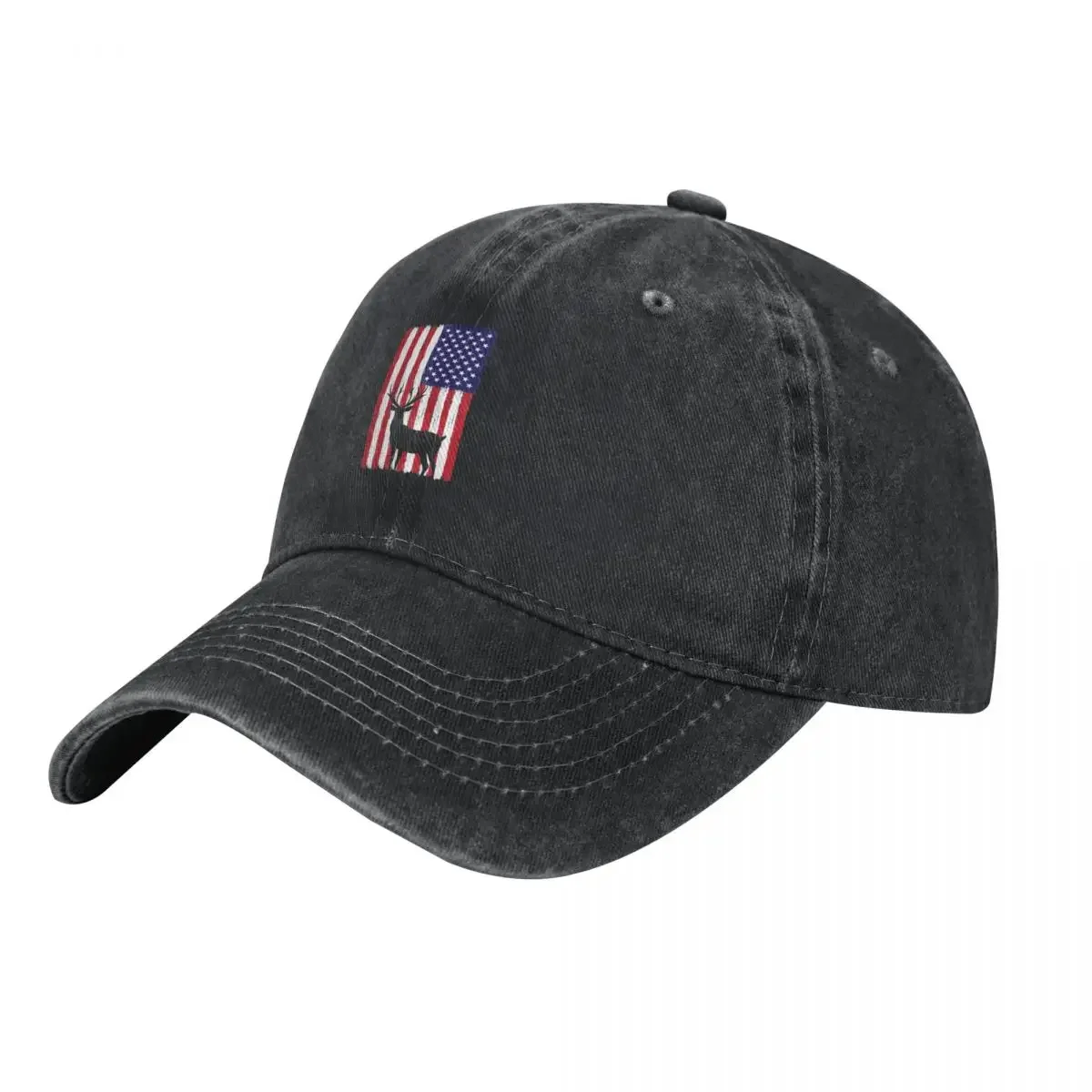 Hunting Outdoor Brands - Deer Hunting American Flag Baseball Cap
