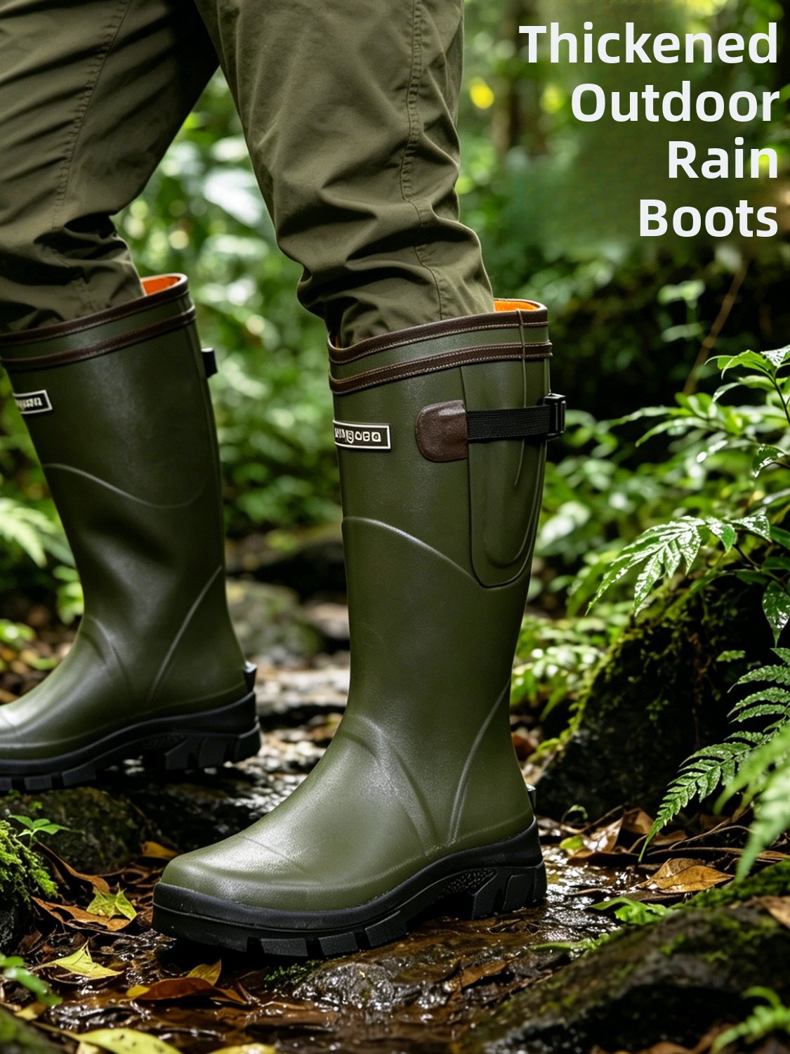 Outdoor Hunting Boots For Men - Thickened Rubber High-Tube Rain Boots Snake-Proof