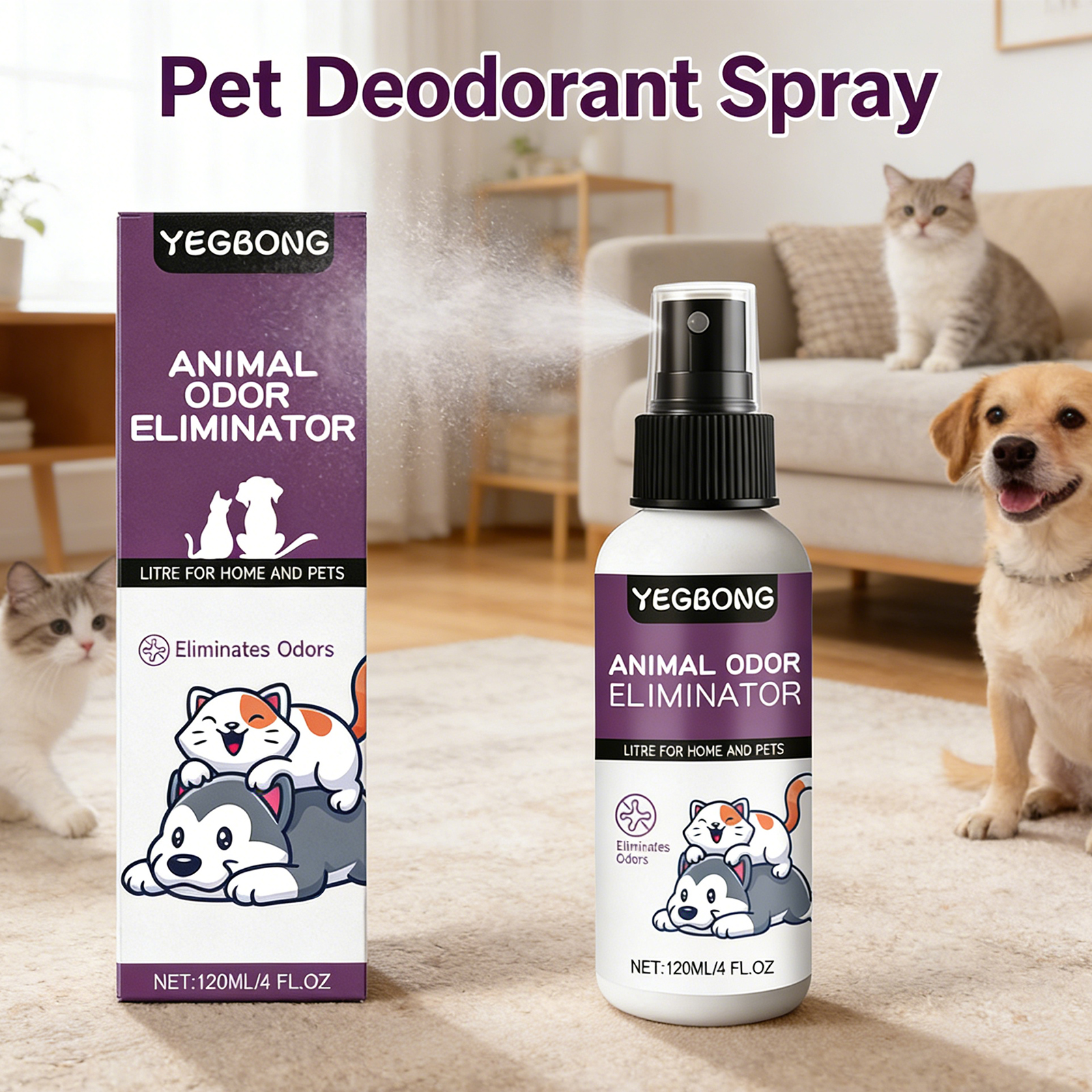 Pet Deodorant Spray Cat Litter - Scent Eliminator Spray review and price